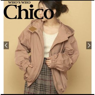 who's who chicoスポーティフードブルゾン ベージュ フリーサイズ