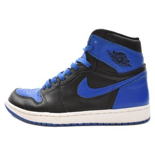 ナイキ(NIKE)のNIKE ナイキ AIR JORDAN 1 RETRO HIGH OG ROYAL エアジョーダン1レトロハイオージーロイヤル ハイカットスニーカー ブラック/ブルー US8.5/26.5cm 555088-007(スニーカー)