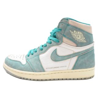 ナイキ(NIKE)のNIKE ナイキ AIR JORDAN 1 RETRO HIGH OG TURBO GREEN エアジョーダン1レトロハイオージーターボグリーン ハイカットスニーカー ライトブルー/ホワイト US9/27cm 555088-311(スニーカー)