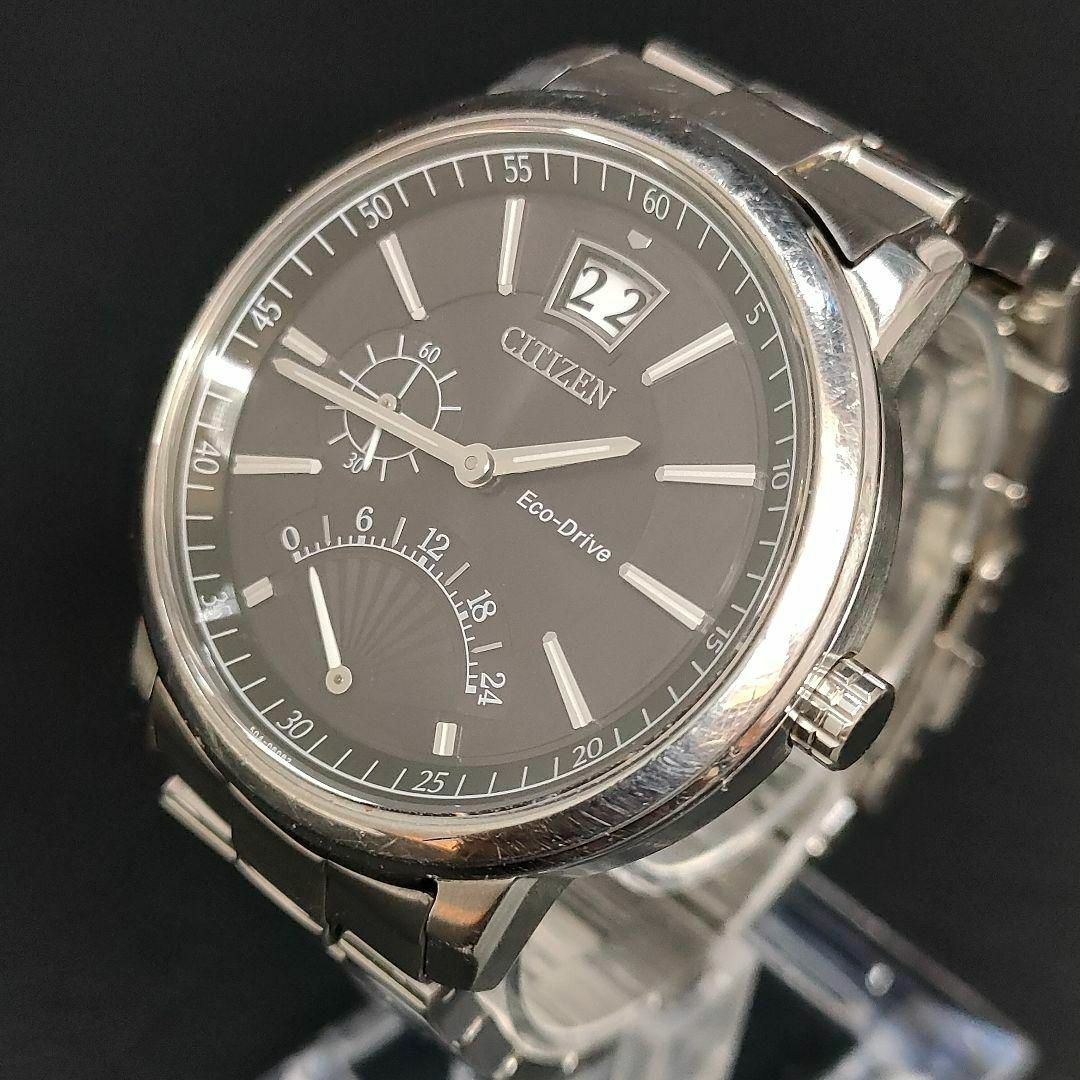 CITIZEN(シチズン)の美品【稼働品】CITIZEN　シチズン　J304　ブラック　シルバー　ソーラー メンズの時計(腕時計(アナログ))の商品写真