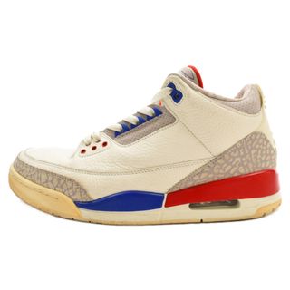 ナイキ(NIKE)のNIKE ナイキ AIR JORDAN 3 RETRO CHARITY GAME エアジョーダン3 レトロ ハイカットスニーカー ホワイト US9.5/27.5cm 136064-140(スニーカー)