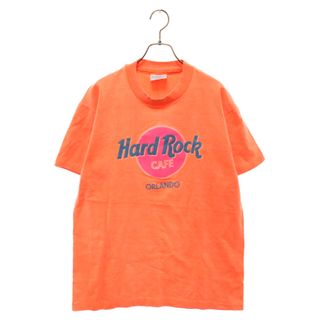 HARD ROCK CAFE ハードロックカフェ ORLANDO アドバタイジング フロントロゴ半袖Tシャツ オレンジ(Tシャツ/カットソー(半袖/袖なし))