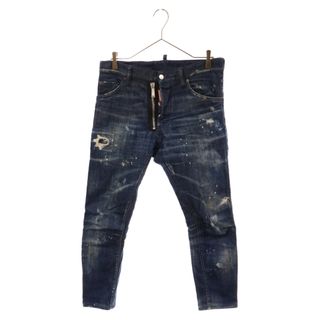 ディースクエアード(DSQUARED2)のDSQUARED2 ディースクエアード Cool Guy Jean ローライズ クラッシュ加工 スキニーデニム ジーンズ S74LB0836 インディゴ(デニム/ジーンズ)