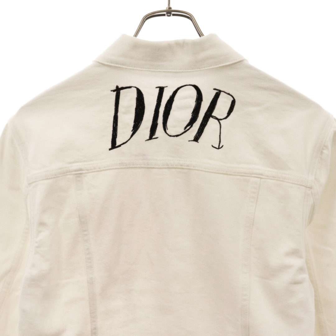 Dior(ディオール)のDIOR ディオール 20SS バックロゴ刺繍デニムジャケット 013D483AY979 ホワイト メンズのジャケット/アウター(Gジャン/デニムジャケット)の商品写真