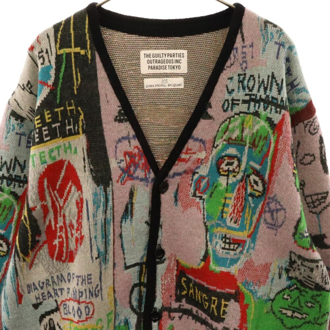 WACKO MARIA(ワコマリア)のWACKO MARIA ワコマリア 22AW ×JEAN-MICHEL BASQUIAT CARDIGAN TYPE-3 WM-KN06 ジャンミシェルバスキア モヘア カーディガン マルチカラー メンズのトップス(カーディガン)の商品写真