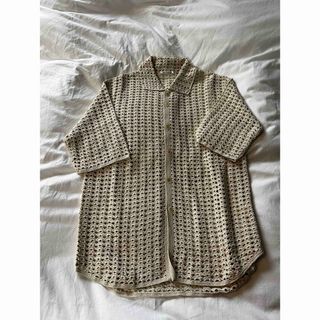 AURALEE HAND CROCHET COTTON KNIT SHIRTS