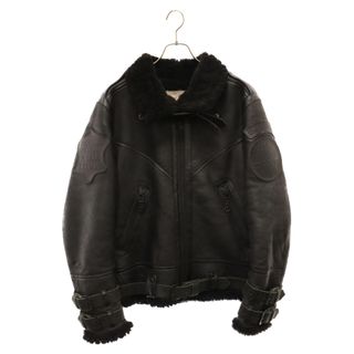 アヴィレックス(AVIREX)のAVIREX アヴィレックス BELTED MOUTON JACKET 6121012 ムートンジャケット レザージャケット フライトジャケット ブラック(レザージャケット)