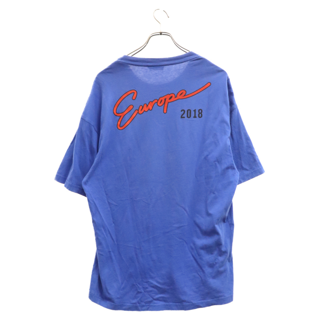 Balenciaga(バレンシアガ)のBALENCIAGA バレンシアガ 18SS Europe Oversized Pocket Tee バックロゴプリント 半袖Tシャツ カットソー ブルー 508218 メンズのトップス(Tシャツ/カットソー(半袖/袖なし))の商品写真