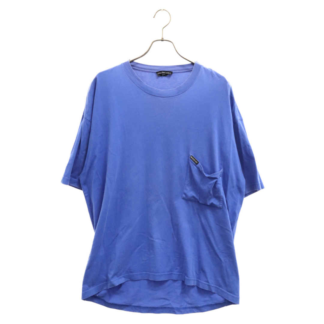 Balenciaga(バレンシアガ)のBALENCIAGA バレンシアガ 18SS Europe Oversized Pocket Tee バックロゴプリント 半袖Tシャツ カットソー ブルー 508218 メンズのトップス(Tシャツ/カットソー(半袖/袖なし))の商品写真