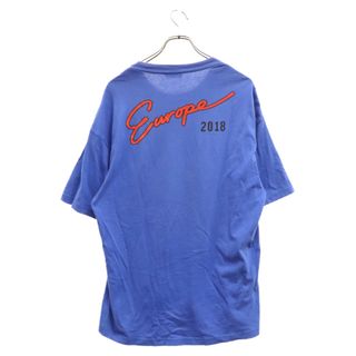 バレンシアガ(Balenciaga)のBALENCIAGA バレンシアガ 18SS Europe Oversized Pocket Tee バックロゴプリント 半袖Tシャツ カットソー ブルー 508218(Tシャツ/カットソー(半袖/袖なし))