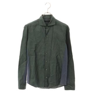 ジュンハシモト(junhashimoto)のjun hashimoto ジュンハシモト HORIZONTAL SHIRT サイドジャージー ホリゾンタルカラー長袖シャツ グリーン SHT045(シャツ)