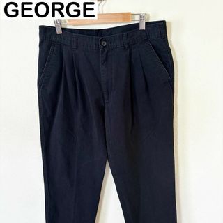 ヴィンテージ(VINTAGE)のGEORGE 2タック　ブラック　チノパン　古着　アメカジ　ストリート(その他)