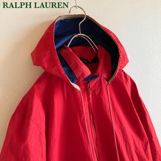 Ralph Lauren - ビンテージ ラルフローレン 2way フード ジップ ブルゾン L 赤 レッド