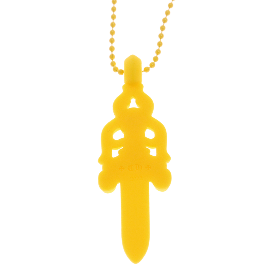 Chrome Hearts(クロムハーツ)のCHROME HEARTS クロムハーツ CH DAGGER PENDANT シリコンラバー CHダガーペンダント ネックレス ボールチェーン イエロー メンズのアクセサリー(ネックレス)の商品写真