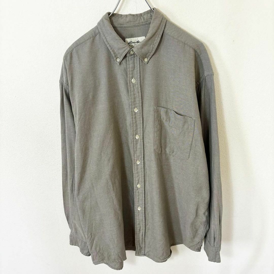 Eddie Bauer(エディーバウアー)の90s〜00s Eddie Bauer 白タグ　長袖　シャツ　古着　ヴィンテージ メンズのトップス(Tシャツ/カットソー(七分/長袖))の商品写真