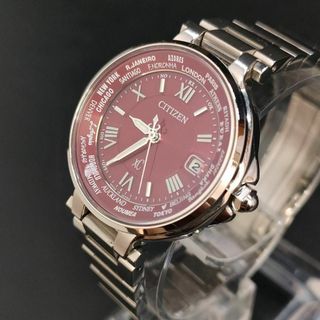 シチズン(CITIZEN)の極美品【稼働品】CITIZENシチズン　XC　H240レッド　シルバー　ソーラー(腕時計)