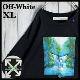 オフホワイト(OFF-WHITE)の【希少XLサイズ】オフホワイト☆両面ロゴTシャツ クロスアロー 自然 定番色(Tシャツ/カットソー(半袖/袖なし))