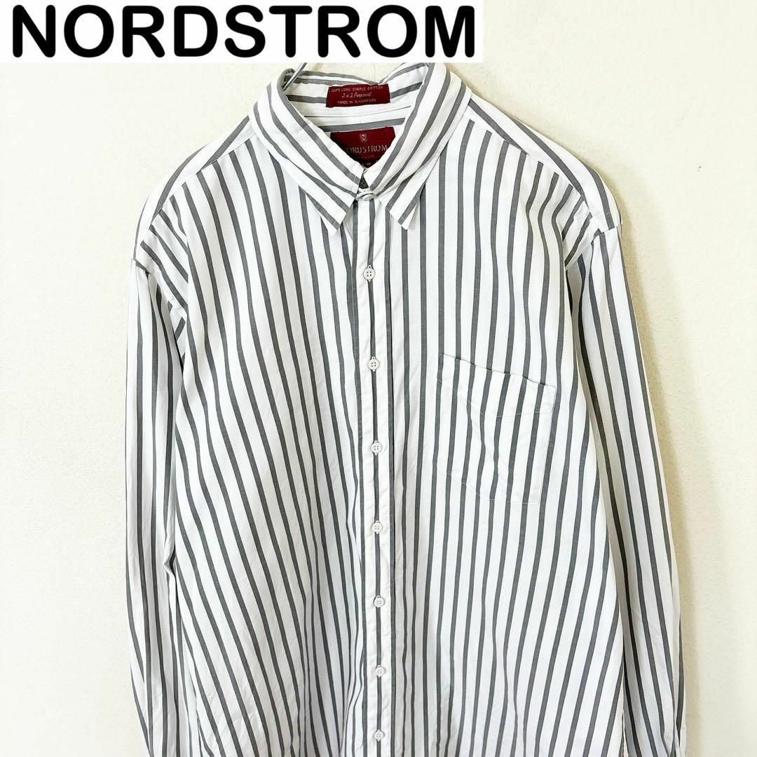 VINTAGE(ヴィンテージ)のNORDSTROM 長袖　コットン　ストライプ　シャツ　古着　アメカジ メンズのトップス(Tシャツ/カットソー(七分/長袖))の商品写真