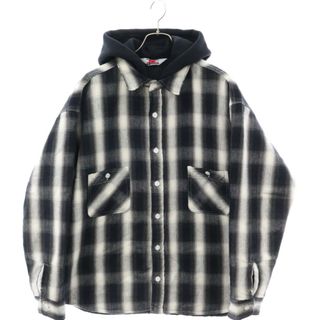 SAINT MICHAEL セントマイケル 23AW CHECK SHIRT PARKA SM-A23-0000-046 チェックシャツ パーカー オンブレチェック ジャケット ブラック/ホワイト(フライトジャケット)