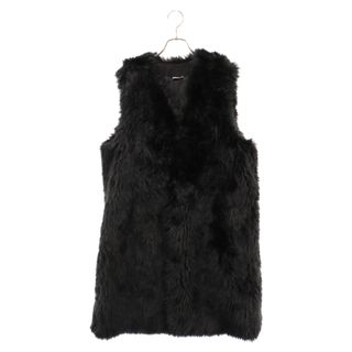 BLACK COMME des GARCONS ブラックコムデギャルソン 23AW LONG FAUX FUR VEST ロング フェイクファー ベスト 1L-C006 ブラック