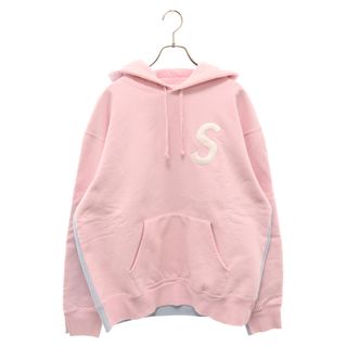 シュプリーム(Supreme)のSUPREME シュプリーム 21AW S Logo Split Hooded Sweatshirt Sロゴ 刺繍 プルオーバー パーカー スウェット 裏起毛 ピンク/ブルー(パーカー)