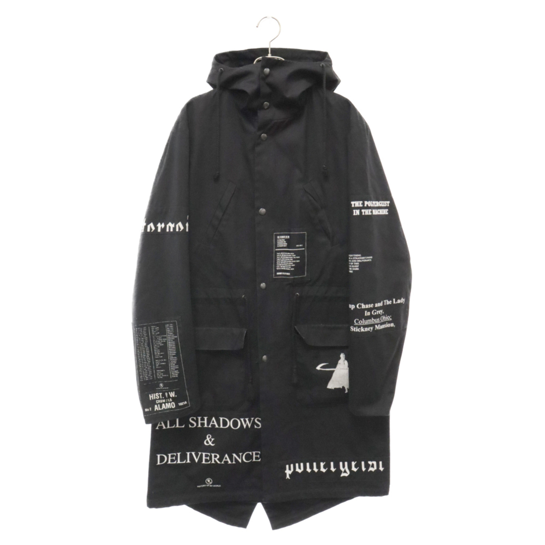 RAF SIMONS(ラフシモンズ)のRAF SIMONS ラフシモンズ 05AW POLTERGEIST期 ARCHIVE ポルターガイスト期 パッチワーク モッズコートアウター ブラック アーカイブ メンズのジャケット/アウター(モッズコート)の商品写真