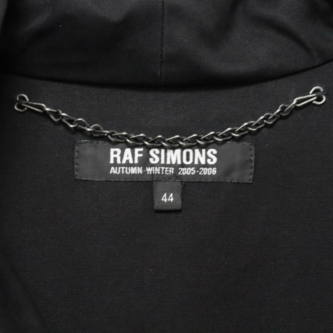 RAF SIMONS(ラフシモンズ)のRAF SIMONS ラフシモンズ 05AW POLTERGEIST期 ARCHIVE ポルターガイスト期 パッチワーク モッズコートアウター ブラック アーカイブ メンズのジャケット/アウター(モッズコート)の商品写真