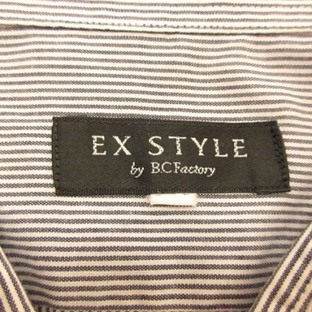 other(アザー)のEX STYLE by BC Factory シャツ 長袖 ストライプ 紺 白 メンズのトップス(シャツ)の商品写真