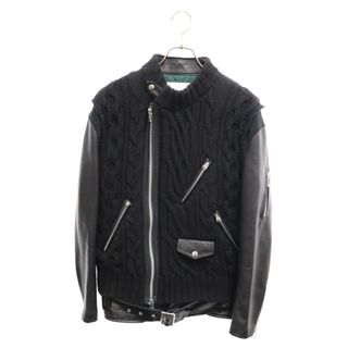 Sacai サカイ ×アンダーカバー 30周年記念 レザースリーブ ローゲージニット切り替え ライダース 20-02544M UCZ9207