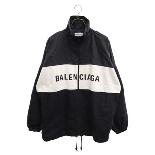 バレンシアガ(Balenciaga)のBALENCIAGA バレンシアガ 18AW フロントロゴデニム切替 ナイロントラックジャケット ブラック 529213 TBQ03(フライトジャケット)