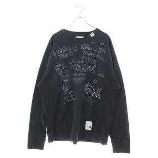 MIHARAYASUHIRO - MIHARA YASUHIRO ミハラヤスヒロ 24SS Distressed Sweatshirt ディストレスト スウェットシャツ スペル 総柄プリント ブラック J12PO523 トレーナー