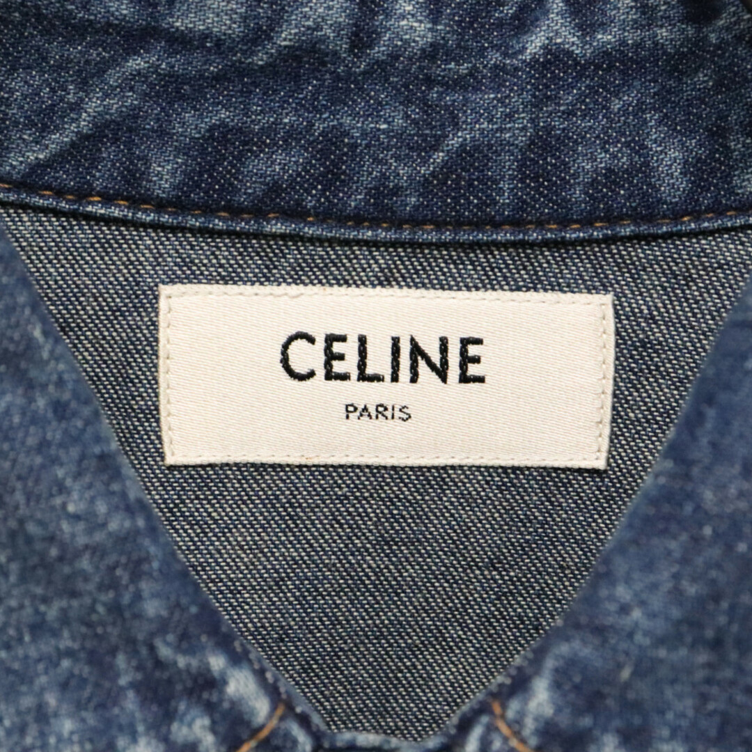 celine(セリーヌ)のCELINE セリーヌ 19AW クラシックウエスタンデニム 長袖シャツ インディゴ 2T014133G メンズのジャケット/アウター(Gジャン/デニムジャケット)の商品写真