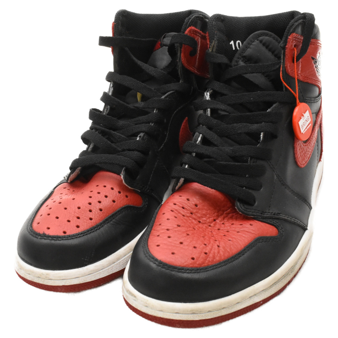 NIKE(ナイキ)のNIKE ナイキ 16年製 AIR JORDAN 1 RETRO HIGH OG BANNED BRED 555088-001 エアジョーダン1 バーンド ブレッド ハイカットスニーカー レッド/ブラック US10/28cm メンズの靴/シューズ(スニーカー)の商品写真