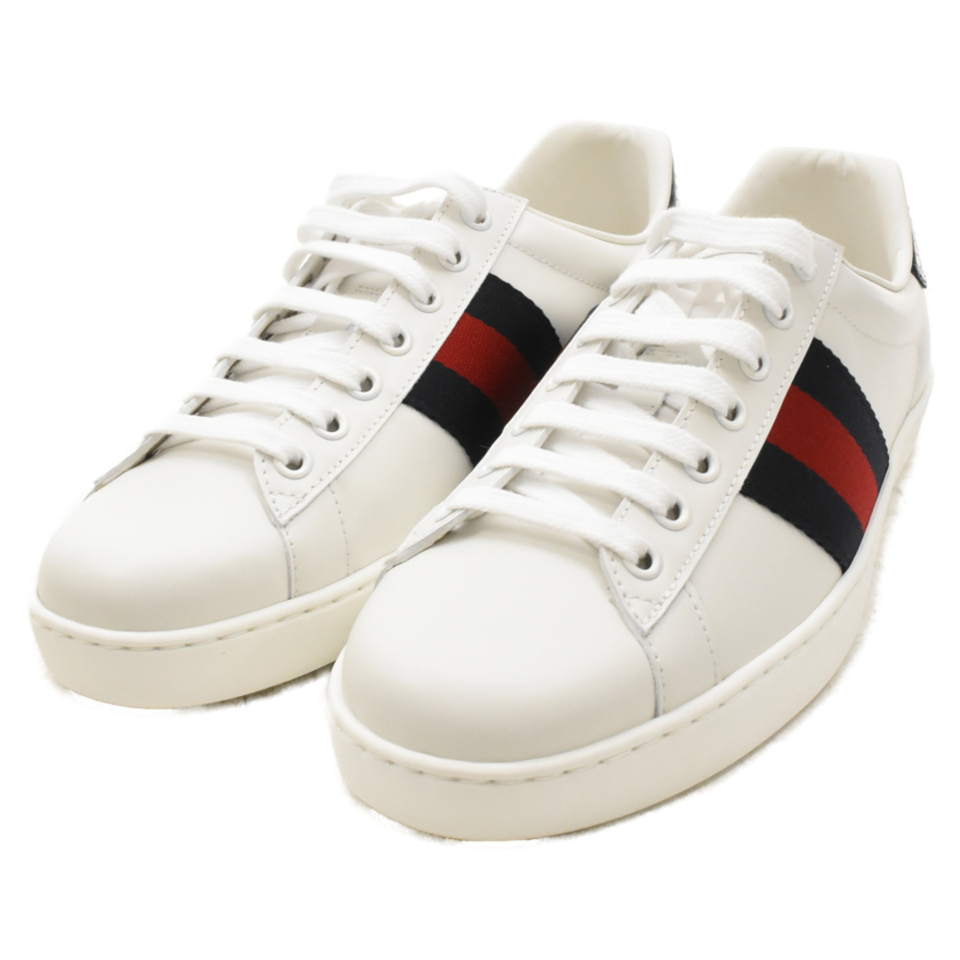 Gucci(グッチ)のGUCCI グッチ ウェブ ストライプ レザー ローカットスニーカー ホワイト 386750 メンズの靴/シューズ(スニーカー)の商品写真