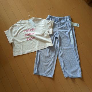 ジーユー(GU)の新品未使用　キッズ(女の子)セット販売GU　130(Tシャツ/カットソー)