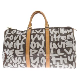 ルイヴィトン(LOUIS VUITTON)のLOUIS VUITTON ルイヴィトン キーポル50 グラフィティ ボストンバッグ ブラウン ホワイト M92197 FL0051(ボストンバッグ)