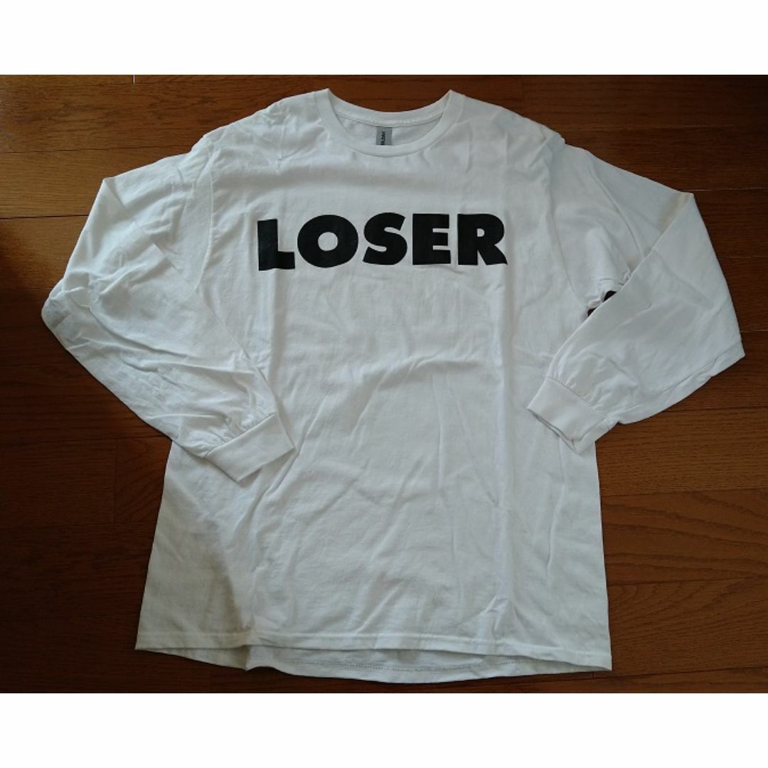 SUB POP(サブポップ)の煙様専用☆SUB POP☆LOSER白ロングＴシャツ☆Ｌ☆GILDANロンＴ メンズのトップス(Tシャツ/カットソー(七分/長袖))の商品写真