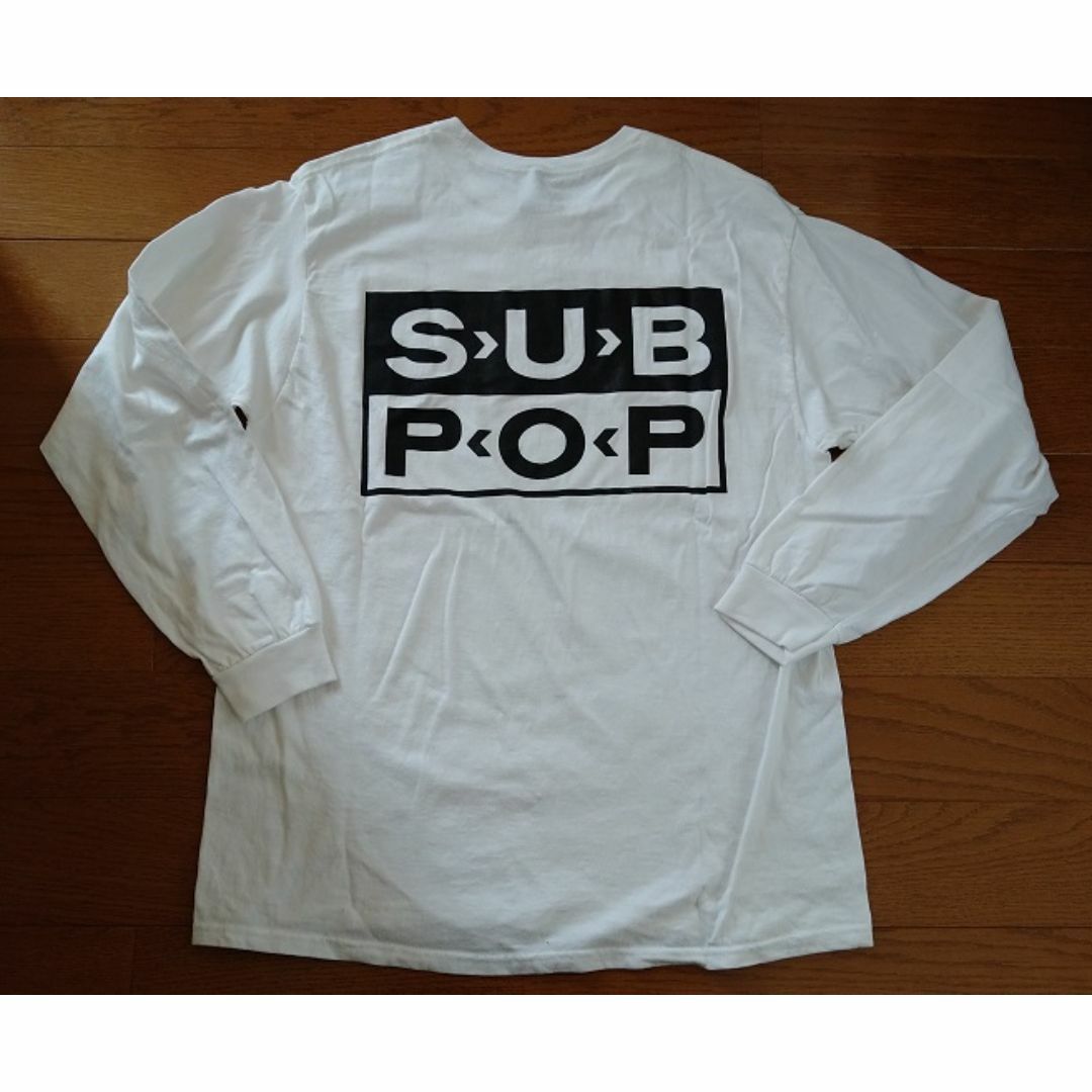 SUB POP(サブポップ)の煙様専用☆SUB POP☆LOSER白ロングＴシャツ☆Ｌ☆GILDANロンＴ メンズのトップス(Tシャツ/カットソー(七分/長袖))の商品写真