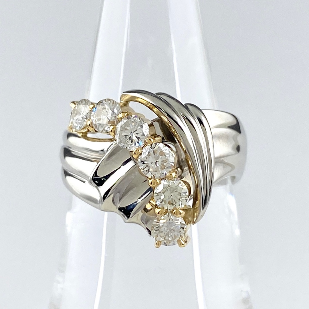 メレダイヤ デザインリング 15.5号 Pt900 【中古】 レディースのアクセサリー(リング(指輪))の商品写真