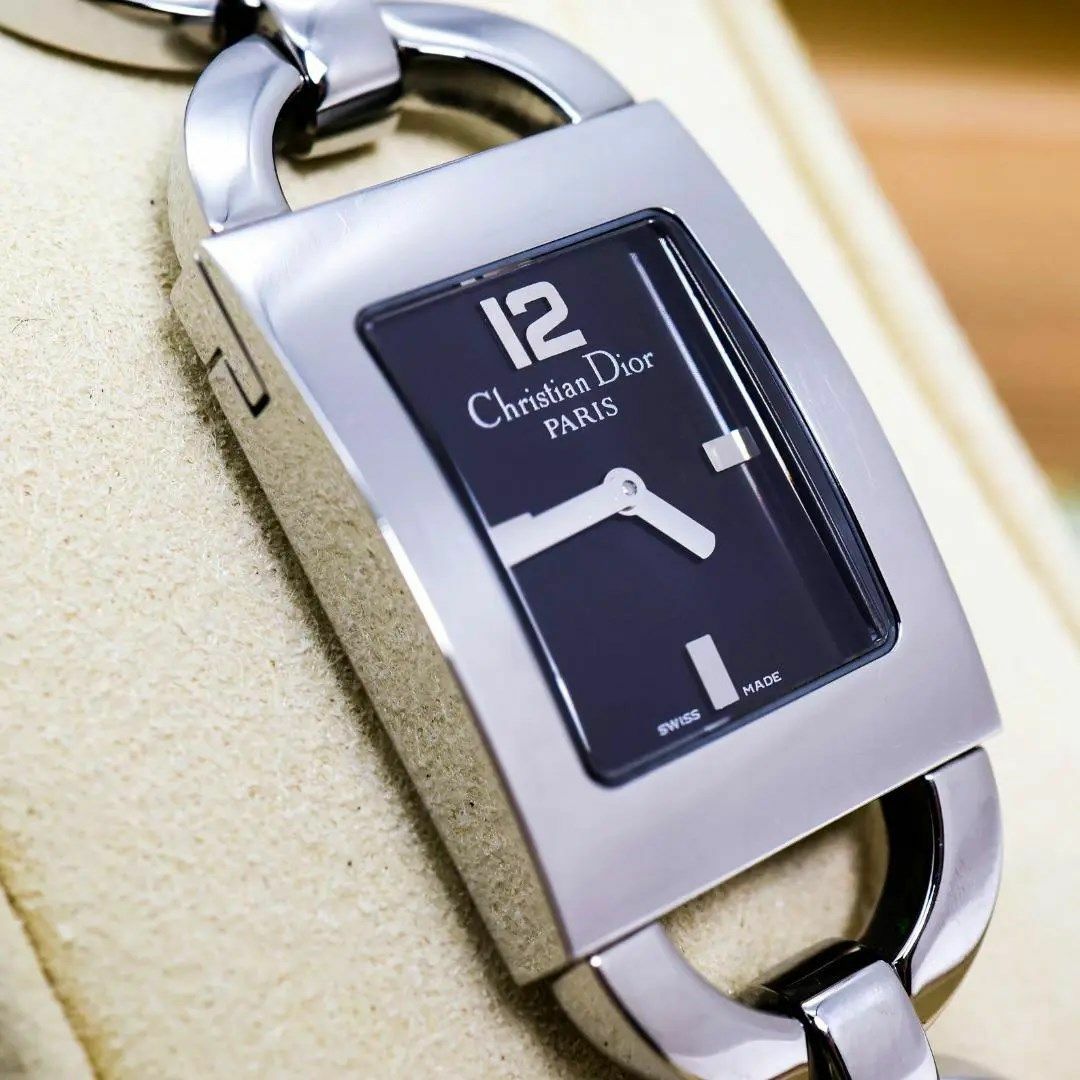 Christian Dior(クリスチャンディオール)の《美品》Christian Dior 腕時計 マリス スクエア ブラック v レディースのファッション小物(腕時計)の商品写真
