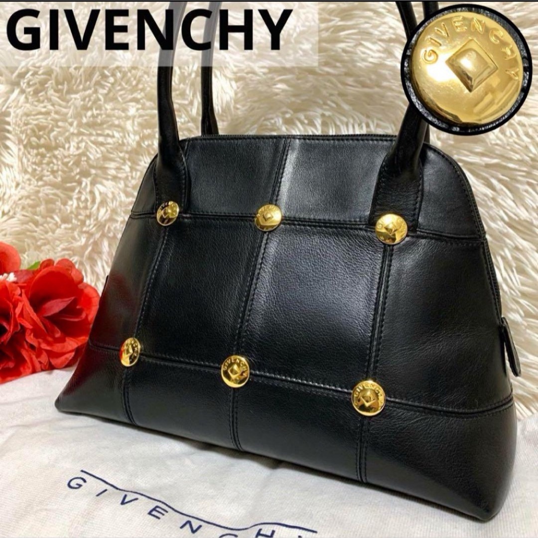 GIVENCHY(ジバンシィ)の【美品】GIVENCHY PARIS レザー ステッチ スタッズ ハンドバッグ レディースのバッグ(ハンドバッグ)の商品写真