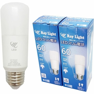 LED電球 2個セット E26 60W形 T形 昼白色 810lm 全方向