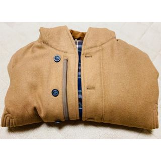 ジョンブル(JOHNBULL)の【ジョンブル】ミドル丈 フーデットコート 裏地チェック キャメル ヴィンテージ(その他)