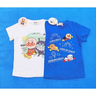 アンパンマン(アンパンマン)の新品　95cm　アンパンマン　男の子半袖Ｔシャツ2枚セット　パトB×トラベルiv(Tシャツ/カットソー)