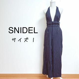 スナイデル(SNIDEL)のスナイデル　サロペット　ホルターネックオールインワン　2way ストライプ【1】(サロペット/オーバーオール)