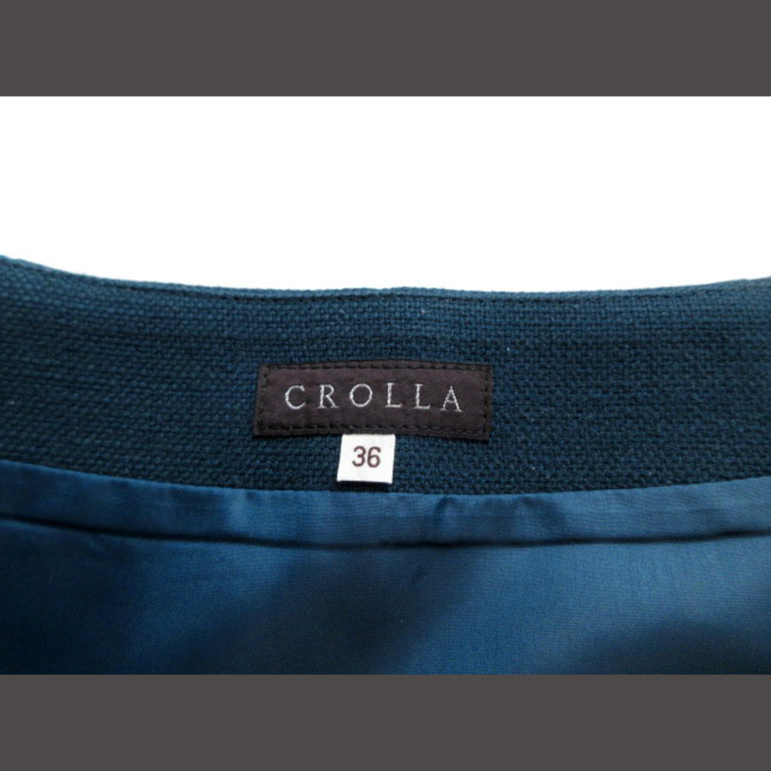 CROLLA(クローラ)のクローラ crolla スカート レース サテン テープ ウール混 36 青 レディースのスカート(ひざ丈スカート)の商品写真