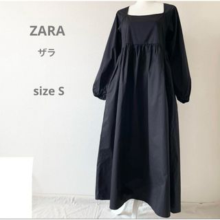 ザラ(ZARA)のZARAザラ ロングマキシワンピース ブラック(ロングワンピース/マキシワンピース)