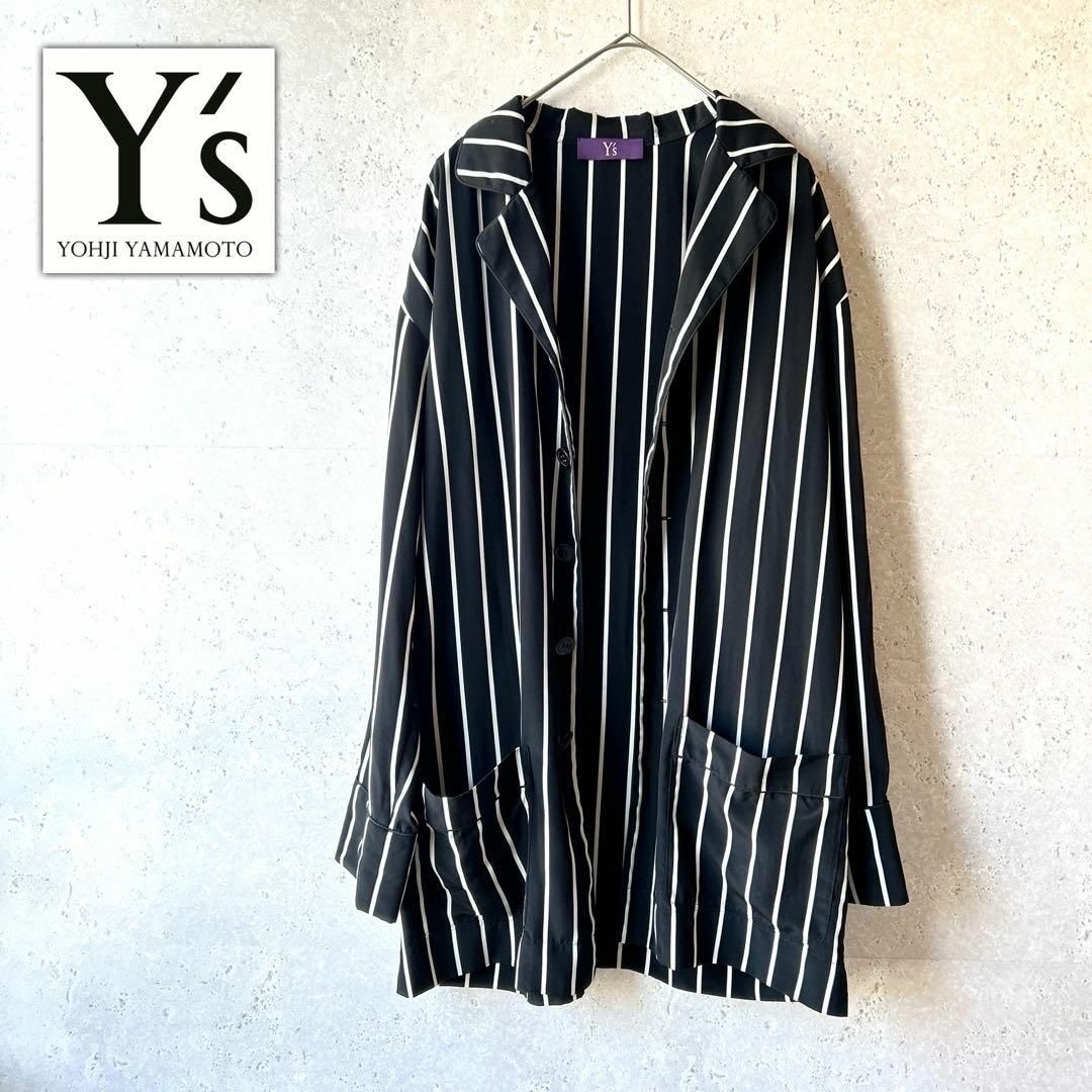 Y's(ワイズ)のY's ワイズピンクレーベル  タケシコサカ✨ストライプ柄ブラウスジャケット レディースのジャケット/アウター(テーラードジャケット)の商品写真