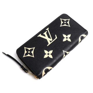 ルイヴィトン(LOUIS VUITTON)のLOUIS VUITTON ルイ・ヴィトン ジッピーウォレット 長財布 ラウンドファスナー バイカラーアンプラント ブラック/ベージュ M80481 IC レディース【中古】【美品】(財布)