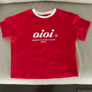 ゴーニーゴーニーバイオアイオアイ(5252 BY O!Oi)の韓国　オアイオアイTシャツ　赤(Tシャツ(半袖/袖なし))